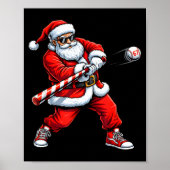 Christmas Baseball Player Santa Funny Xmas Boys Me ポスター (正面)