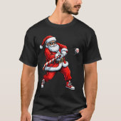Christmas Baseball Player Santa Funny Xmas Boys Me Tシャツ (正面)