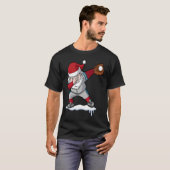Christmas Baseball Santa Claus Quarterback Boys Ki Tシャツ (正面フル)