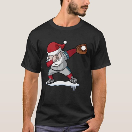 Christmas Baseball Santa Claus Quarterback Boys Ki Tシャツ (正面)