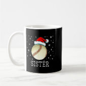 Christmas Baseball Sister Xmas Santa Hat Kids Boys コーヒーマグカップ (左)
