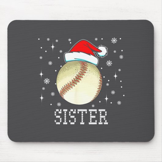 Christmas Baseball Sister Xmas Santa Hat Kids Boys マウスパッド (正面)