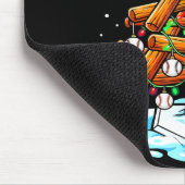 Christmas Baseball Tree Lights Xmas  マウスパッド (コーナー)