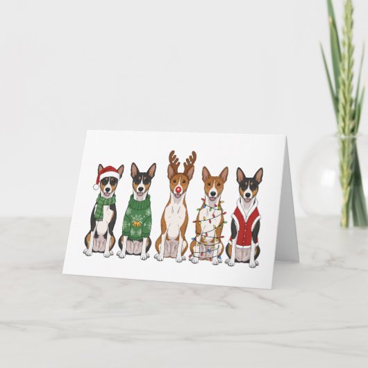 Christmas Basenjis  カード (正面)