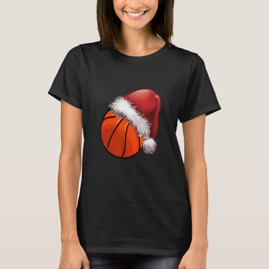 Christmas basketball For Kids Men Ball Santa Pajam Tシャツ (正面)