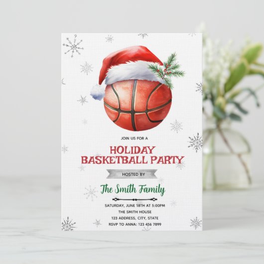 Christmas basketball party invitation 招待状 (スタンド正面)