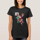 Christmas Basketball Player Santa Dunk Xmas Tシャツ (正面)