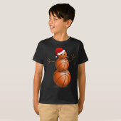 Christmas Basketball Shirt - Basketball Snowman  Tシャツ (正面フル)