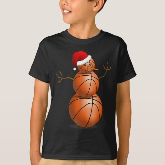 Christmas Basketball Shirt - Basketball Snowman  Tシャツ (正面)