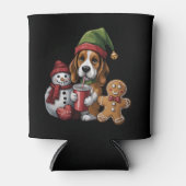 Christmas Basset Hound Dog Elf Merry Xmas 缶クーラー (正面)
