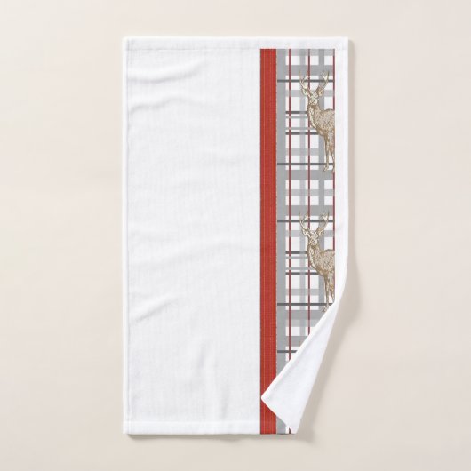 Christmas Bath Towel Sets, Deer バスタオルセット (ハンドタオル)