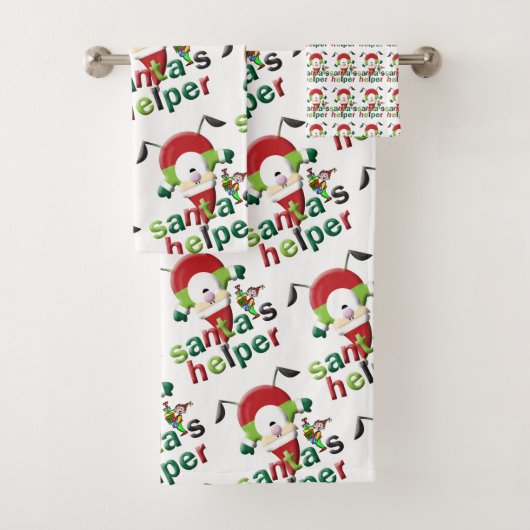 Christmas Bath Towel Sets, Santa's Helper バスタオルセット (インサイチュ)