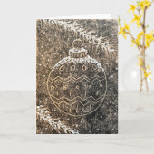 Christmas bauble card カード (黄色い花)