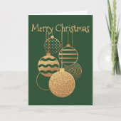 Christmas Bauble design with greeting green blank カード (正面)