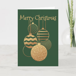 Christmas Bauble design with greeting green blank カード