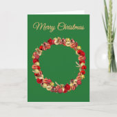 Christmas Bauble wreath with greeting green blank カード (正面)