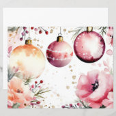 Christmas Baubles and Flowers Scrapbook Paper (正面/裏面)
