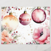 Christmas Baubles and Flowers Scrapbook Paper (正面)