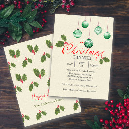 Christmas Baubles Customize Party Invitation 招待状