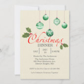 Christmas Baubles Customize Party Invitation 招待状 (正面)