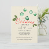 Christmas Baubles Customize Party Invitation 招待状 (スタンド正面)