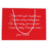 Christmas BBQ Santa at the Beach Florida  ラージペーパーバッグ (裏面)