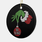 Christmas Be Kind Jingle Ball Rhinestone Bling セラミックオーナメント (左)