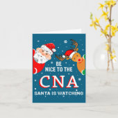 Christmas Be Nice To The Cna Santa Is Watching  カード (黄色い花)
