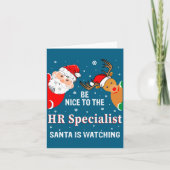 Christmas Be Nice To The Hr Specialist Santa Long  カード (正面)