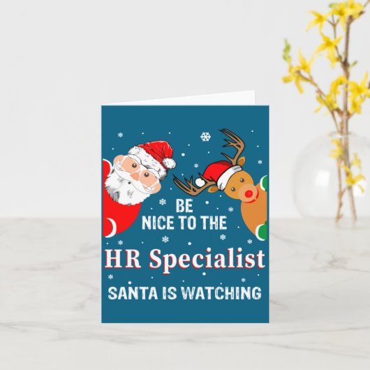 Christmas Be Nice To The Hr Specialist Santa Long  カード (黄色い花)