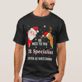Christmas Be Nice To The Hr Specialist Santa Long  Tシャツ (正面)