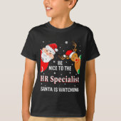 Christmas Be Nice To The Hr Specialist Santa Long  Tシャツ (正面)