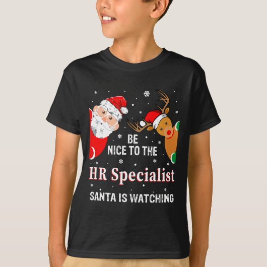 Christmas Be Nice To The Hr Specialist Santa Long  Tシャツ (正面)