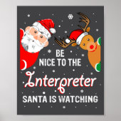 Christmas Be Nice To The Interpreter Santa Long Sl ポスター (正面)