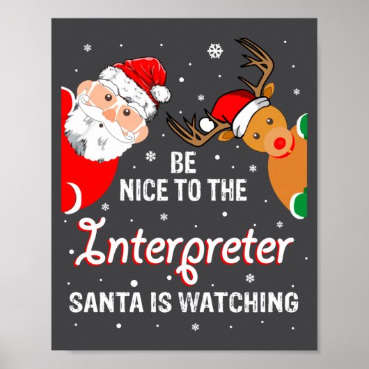 Christmas Be Nice To The Interpreter Santa Long Sl ポスター (正面)