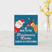 Christmas Be Nice To The Maintenance Worker Santa カード (黄色い花)