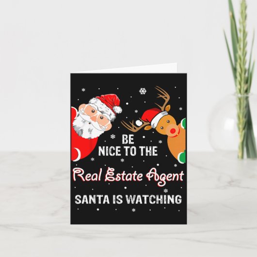 Christmas Be Nice To The Real Estate Agent Santa  カード (正面)
