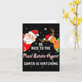 Christmas Be Nice To The Real Estate Agent Santa  カード (黄色い花)