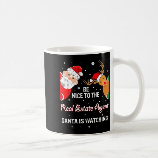 Christmas Be Nice To The Real Estate Agent Santa コーヒーマグカップ (右)