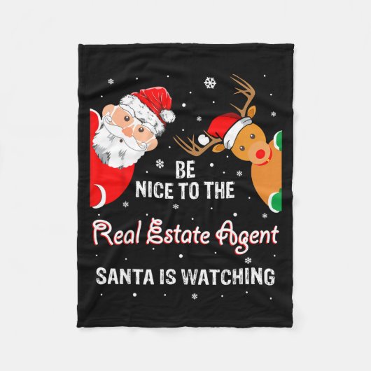 Christmas Be Nice To The Real Estate Agent Santa  フリースブランケット (正面)