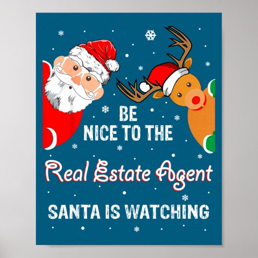 Christmas Be Nice To The Real Estate Agent Santa  ポスター (正面)