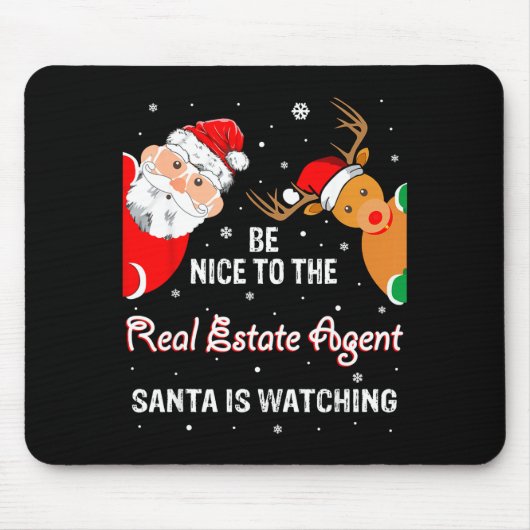 Christmas Be Nice To The Real Estate Agent Santa マウスパッド (正面)