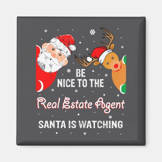 Christmas Be Nice To The Real Estate Agent Santa マグネット (正面)