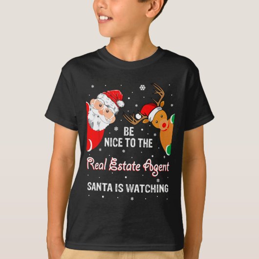Christmas Be Nice To The Real Estate Agent Santa Tシャツ (正面)