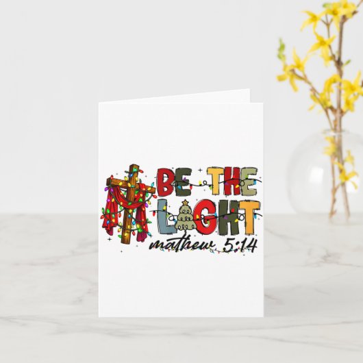 Christmas Be The Light Sun Matthew 5_14 Bible Chri カード (黄色い花)