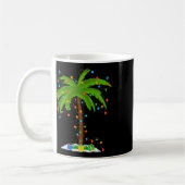 Christmas Beach Palm Tree With Xmas Lights Tropica コーヒーマグカップ (左)