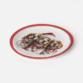 Christmas Beagle Dogs ペーパープレート (アングル)