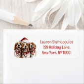 Christmas Beagle Dogs ラベル (インサイチュ)