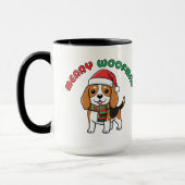 Christmas Beagle Mug: Merry Woofmas マグカップ (左)