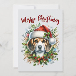 Christmas Beagle Rustic Christmas Farmhouse Style  シーズンカード